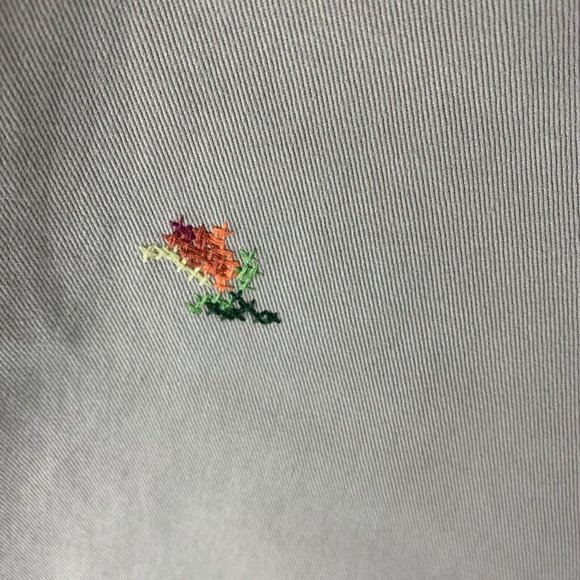 Gap Women's Clean Cut Floral Embroidered Khaki Cropped Capri Pants Size 10 8793 - Picture 11 of 13